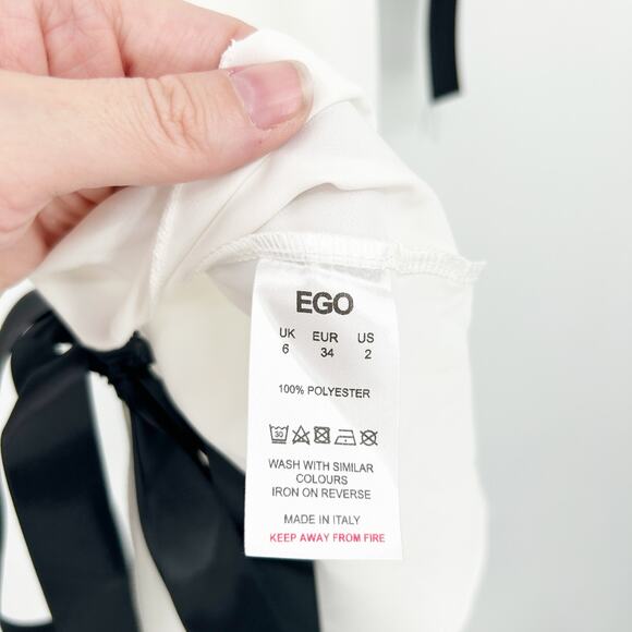 NWT Ego Womens Cocktail Graduation Party Tie Slit And Shoulder Mini Dress Size 2 - Picture 7 of 8